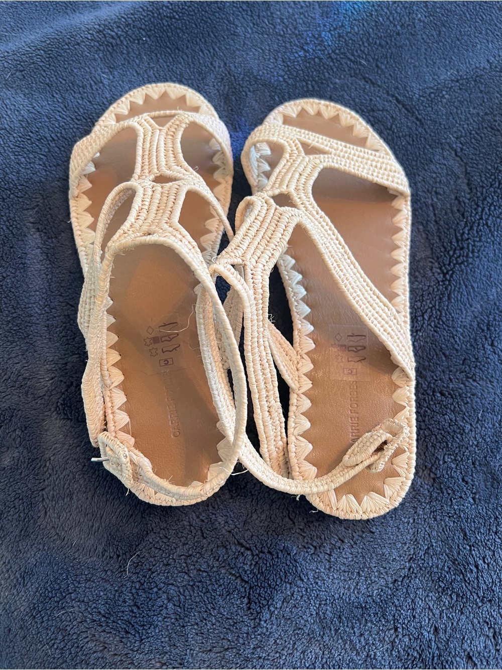Carrie Forbes Vero Cuoio Ankle-Strap Sandals in Cream